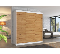 Posuvná skriňa MEGAN 200 Biela+Artisan