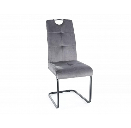 Jedálenská stolička AXO VELVET, Sivý Bluvel 14/čierny mat