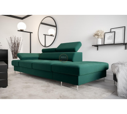 Sofa GALAXY II leňoška 235 cm - zelená, pravá strana