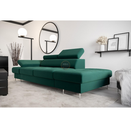 Sofa GALAXY II leňoška 235 cm - zelená, pravá strana