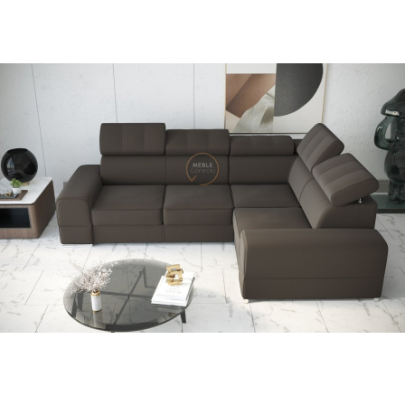 Rohová sedacia súprava ROYAL II 280×210 - hnedá, pravá