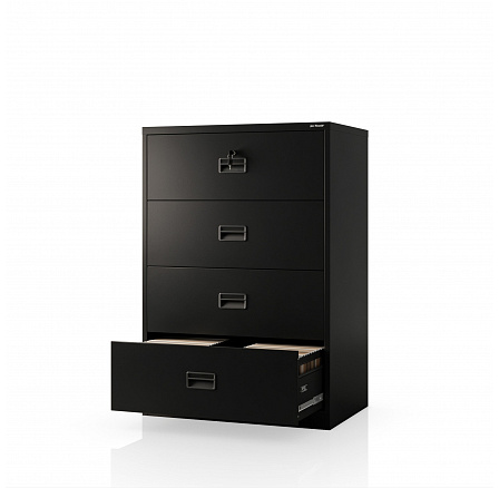 Čierna kovová kartotéková skriňa: SARAN XL V4, 900 x 1320 x 600 mm