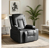 Rozkladacie Masážne Kreslo BOX Čierna Ekokoža