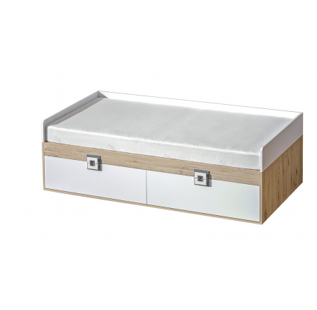 Detská posteľ NICO 14, Svetlý Dub/Biela/Sivá