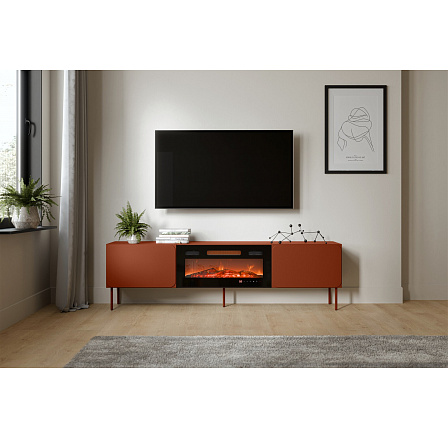 TV komoda RAFAEL 200 EF s elektrickým krbom, Brick Red