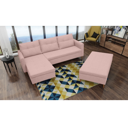 Rohová sedacia súprava AREO s taburetkou, Malmo 61, ľavá