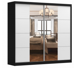 Šatní skriňa MULTI 38, Čierna/Biela