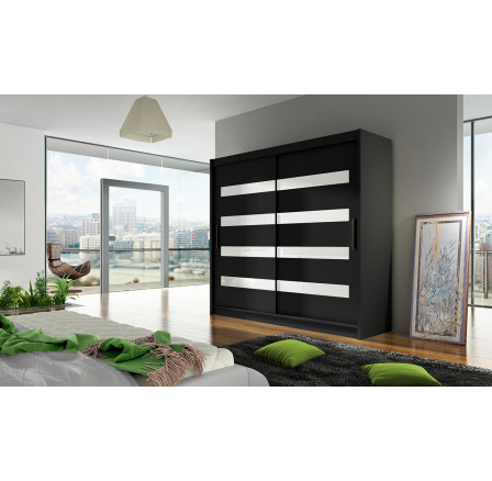 Šatní skriňa BERGER XI, Čierna/Biela