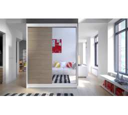 Šatní skriňa CAMILA I 150, Biela/Dub sonoma