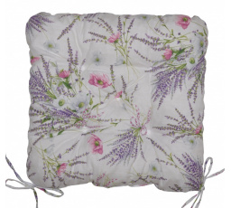 Vankúš na sedadlo UNI Maxi levanduľa + mak na bielom podklade