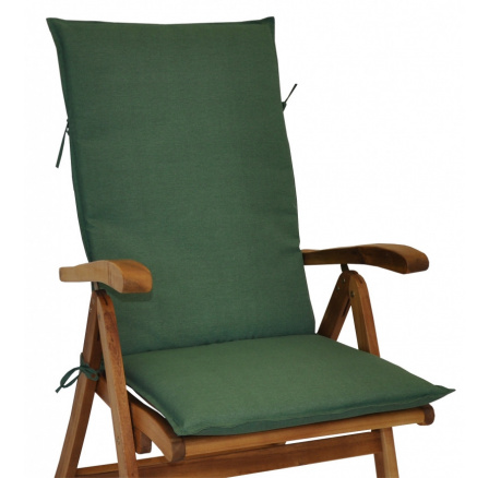 Vankúš pre záhradné kreslo z teakového dreva UNI high - látka tmavozelená