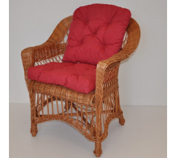 Kreslo Weigier prírodné - vankúš bordó melier