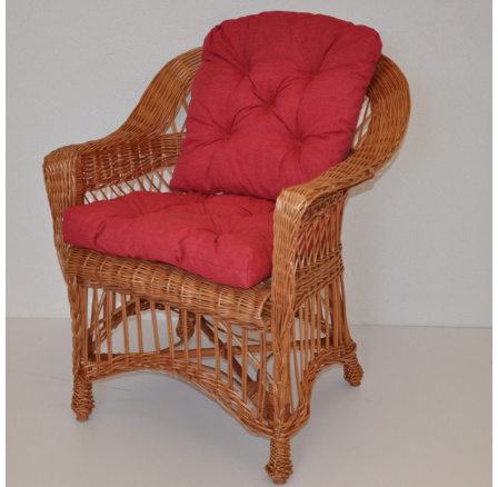 Kreslo Weigier prírodné - vankúš bordó melier Kreslo Weigier prírodné - vankúš bordó melier