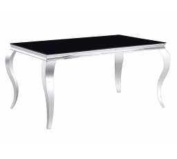 Jedálenský stôl PRINC, čierny/chróm, 150x90 cm