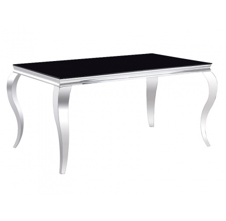 Jedálenský stôl PRINC, čierny/chróm, 150x90 cm