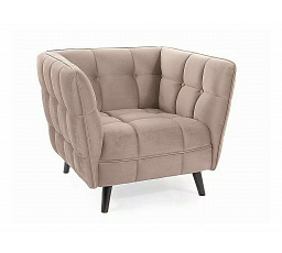 Kreslo CASTELLO 1 Velvet, béžová Bluvel 28/wenge