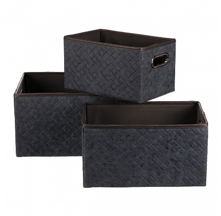 Koš regálový - látkový s uchy, modrý, cena za sadu 3 ks Koš regálový - látkový s uchy, modrý, cena za sadu 3 ks