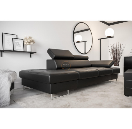 Sofa GALAXY II leňoška 235 cm prírodná koža - čierna koža, ľavá strana Sofa GALAXY II leňoška 235 cm prírodná koža - čierna koža, ľavá strana