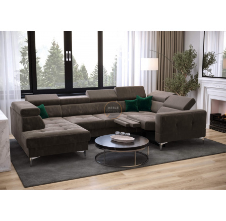 Rohová sedacia súprava TOSCANIA MAX I, relax s funkciou spania 170x350x185 cm - hnedá, pravá Rohová sedacia súprava TOSCANIA MAX I, relax s funkciou spania 170x350x185 cm - hnedá, pravá