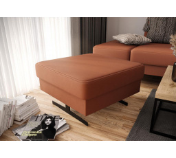 Taburet EMPORIO 70 x 70 cm prírodná koža - Oranžová koža