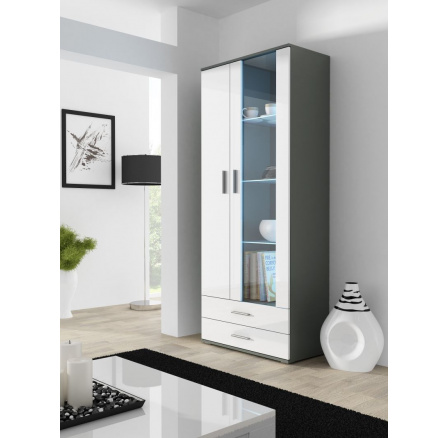 Šatní skriňa SOHO S6 2D2S, sivá/biela