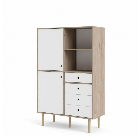 Regál RUBY 2d4s, Hickory/Biela