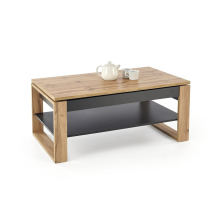 Konferenčný stolík so zdvíhacou doskou BETTY, Dub artisan/Čierna