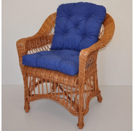 Prírodné kreslo Weigier - vankúš s modrými prvkami Prírodné kreslo Weigier - vankúš s modrými prvkami