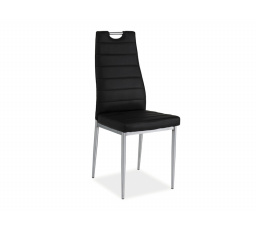 Jedálenská stolička H-260, chróm/čierna ekokoža