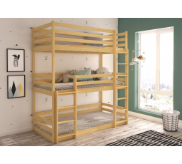 Trojposchodová posteľ TEDRO 180x80 Pine