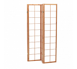 Paraván drevený 4 dielny, masív smrek, biela netkaná textília, prírodný odtieň