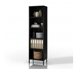 Čierna kovová knižnica MARIO Moderná 500 x 1800 x 350 mm
