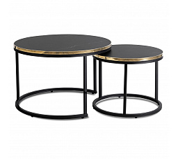 Sada stolíkov ARON Čierny Mramor/Zlatý
