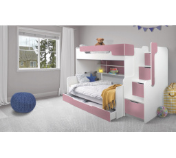 Poschodová posteľ Harry 3 ružová
