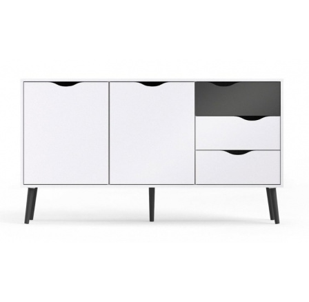 Komoda RETRO 381, Biela/Čierna Komoda RETRO 381, Biela/Čierna
