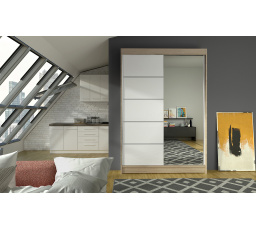 Šatní skriňa LINORA III 120, Dub sonoma/biela