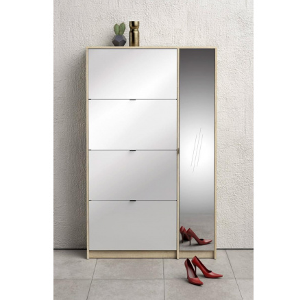 Botník FLAP 009 4KL1D, Dub sonoma/Biely lesk