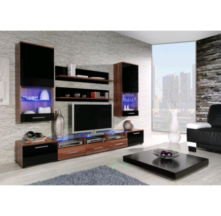 Obývacia stena CAMA II - slivkovo čierna