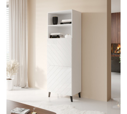 Regál ABETO VISITOR 60, matná biela / lesklá biela