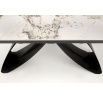 Jedálenský stôl HILARIO, efekt bieleho mramoru/Čierna