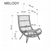 Lehátko MELODY, prírodný ratan