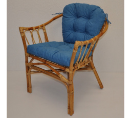 Ratanové kreslo Subaliu - vankúš tyrkysový