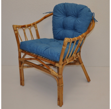 Ratanové kreslo Subaliu - vankúš tyrkysový Ratanové kreslo Subaliu - vankúš tyrkysový