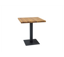 PURO stôl z masívneho dreva dub/čierna 60x60