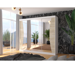 Posuvná skriňa so zrkadlom DIEGO 250 Biela+Sonoma