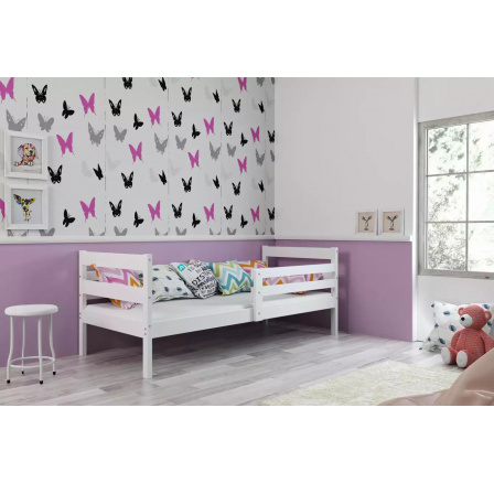Detská posteľ ERYK 80x190 cm, s matracom, Biela Detská posteľ ERYK 80x190 cm, s matracom, Biela