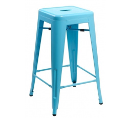 Barová stolička Paris 66cm modrá inšpirovaná Tolix