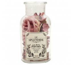 Sklenená nádoba 12 cm s ružovým potpourri