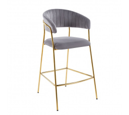 Barová stolička H3-FX, sivá / zlatá