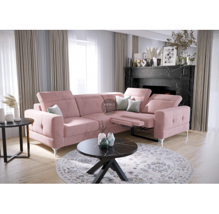 Rohová sedacia súprava MALIBU, relax s funkciou spania 185x250 cm - pravá, ružová Rohová sedacia súprava MALIBU, relax s funkciou spania 185x250 cm - pravá, ružová